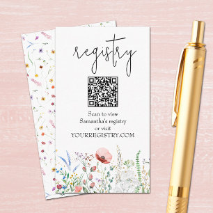 Wildflower Bridal Shower Registry Enclosure Card