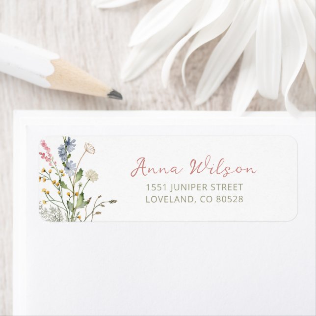 Wildflower Bridal Shower Return Address (Insitu)