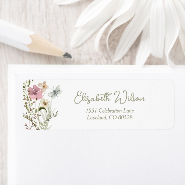 Wildflower Bridal Shower Return Address (Insitu)