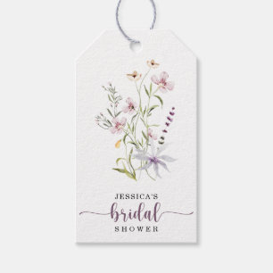Wildflower Bridal Shower Rustic Floral Favour Gift Tags