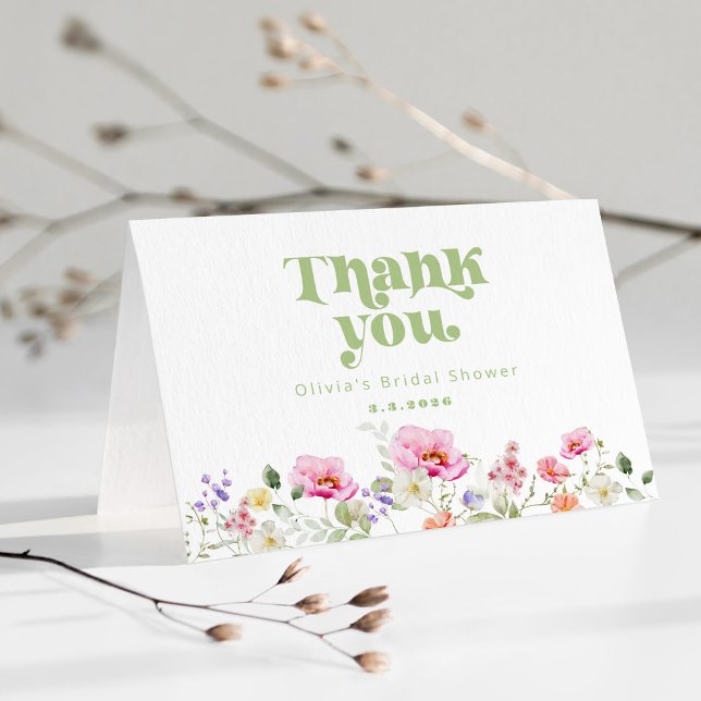 Wildflower bridal shower thank you card (Creator Uploaded)