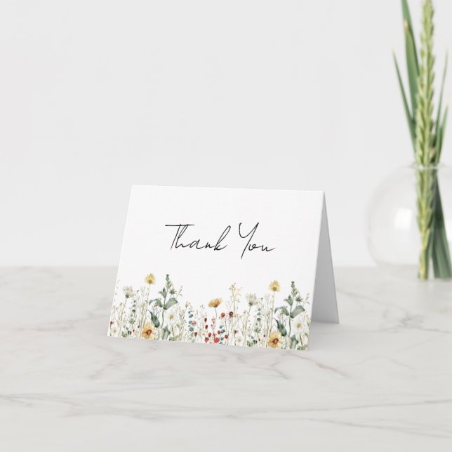 Wildflower Bridal Shower Thank You Card (Front)