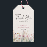 Wildflower Bridal Shower Watercolor Spring Favours Gift Tags<br><div class="desc">Pastel wildflower field "thank you" gift tags.</div>