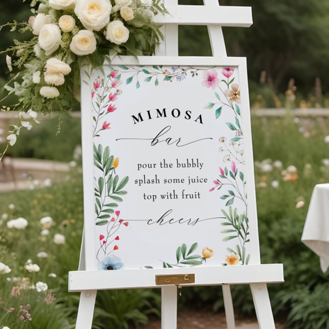 Wildflower Bridal Shower Wedding Mimosa Bar Sign (Creator Uploaded)