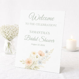 Wildflower Bridal Shower Welcome  Pedestal Sign