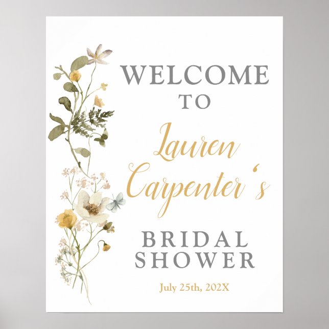 Wildflower Bridal Shower Welcome sign (Front)