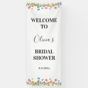 Wildflower Bridal Shower Welcome Sign, Floral Banner