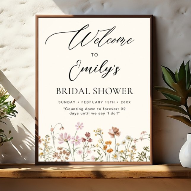 Wildflower Bridal Shower Welcome Sign In Bloom (Creator Uploaded)