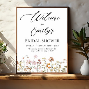 Wildflower Bridal Shower Welcome Sign In Bloom