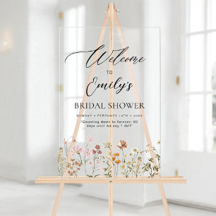 Wildflower Bridal Shower Welcome Sign In Bloom