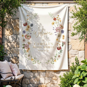 Wildflower Bridal Shower Welcome Tapestry