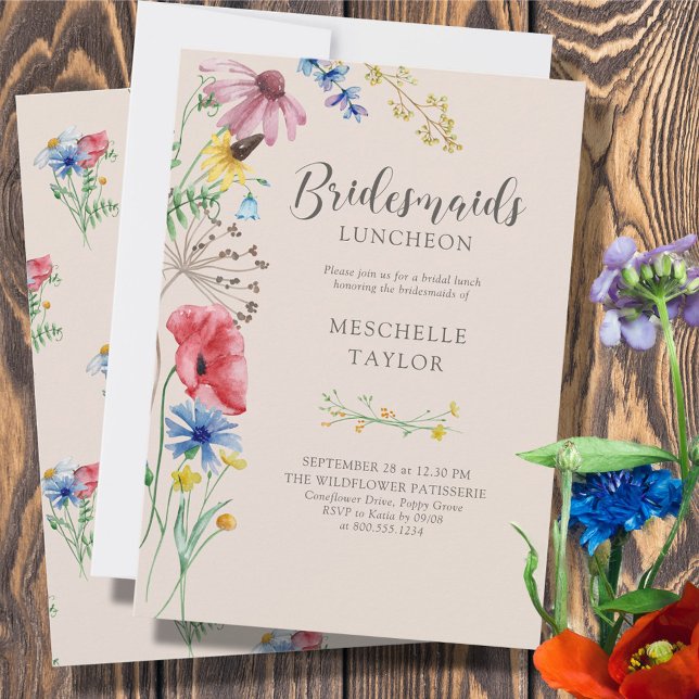 Wildflower Bridesmaids Luncheon Country Floral Invitation (Creator Uploaded)