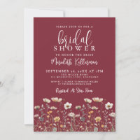 Wildflower Burgundy Bridal Shower