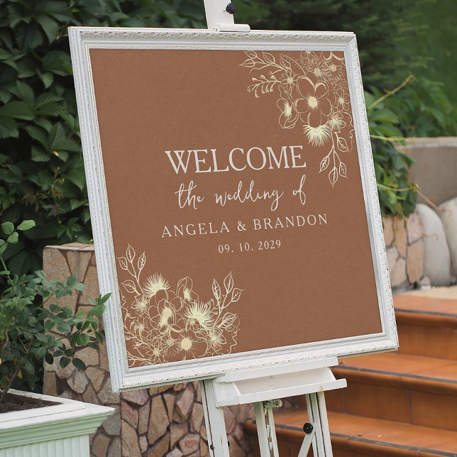 Wildflower Burnt Orange Wedding Welcome Poster (Creator Uploaded)