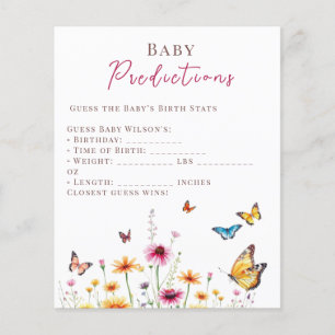 Wildflower Butterflies Baby Shower Baby Prediction