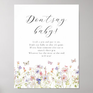 Wildflower Butterflies Don't Say Baby Game Sign