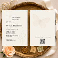 Wildflower Butterflies QR Code Bridal Shower