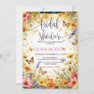 Wildflower Butterflies Summer Btidal Shower Invitation