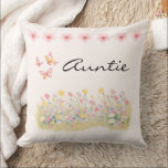 Wildflower Butterfly Auntie Throw Pillow Gift<br><div class="desc">Add a warm, personal touch to her home with this cozy throw pillow featuring a delicate wildflowers and butterflies design. Soft floral details and graceful butterflies create a calming, nature-inspired accent that brings charm and comfort to any room. Customize it with Auntie’s name to make it a truly meaningful keepsake...</div>