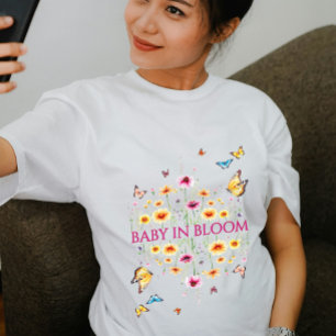 Wildflower Butterfly Baby in Bloom Mum to Be Plus Size T-Shirt