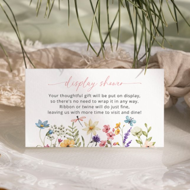 Wildflower Butterfly Baby Shower Display Shower Enclosure Card (Creator Uploaded)