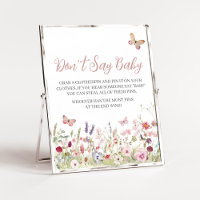 Wildflower Butterfly Baby Shower Don't Say Baby