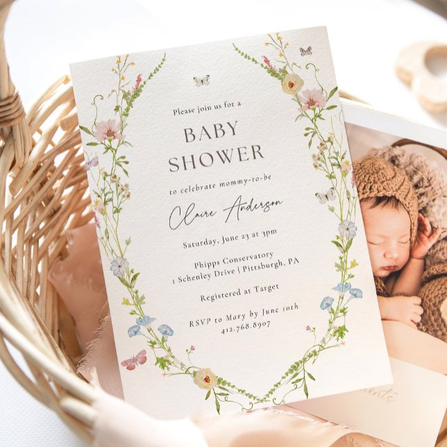 Wildflower Butterfly Baby Shower Invitation (Creator Uploaded)