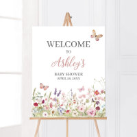 Wildflower Butterfly Baby Shower Welcome