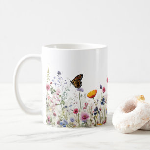 Wildflower Butterfly Botanical Garden Floral Patte Coffee Mug