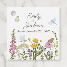 Wildflower Butterfly Dragonfly Watercolor Wedding