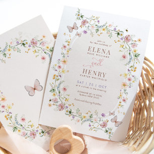 Wildflower Butterfly Fairytale Garden Wedding Invitation