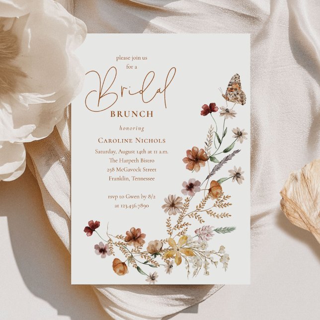 Wildflower Butterfly Floral Bridal Brunch Invitation (Creator Uploaded)