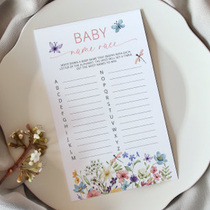 Wildflower Butterfly Garden Baby Name Race Game
