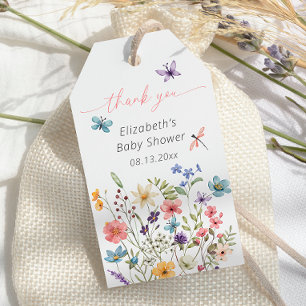 Wildflower Butterfly Garden Baby Shower Gift Tags