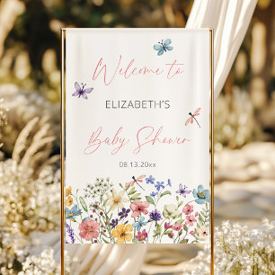 Wildflower Butterfly Garden Baby Shower Welcome Banner