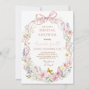 Wildflower Butterfly Garden Bridal Shower Invitation