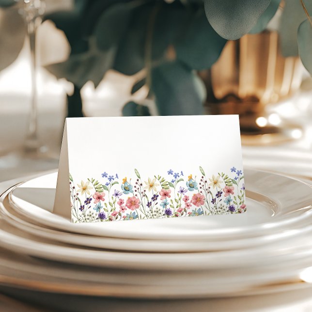 Wildflower Butterfly Garden Folded Place Card (Creator Uploaded)
