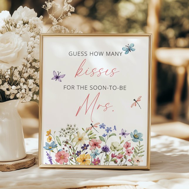 Wildflower Butterfly Garden Guess how Many Kisses Poster (Creator Uploaded)