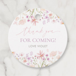 Wildflower Butterfly Girls 1st Birthday Favour Tags