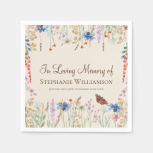 Wildflower & Butterfly In Loving Memory  Napkin