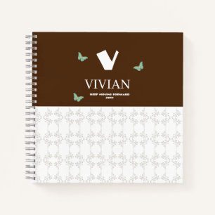 Wildflower & Butterfly Initial Bold Name Notebook