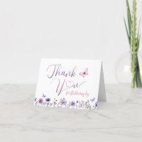 Wildflower Butterfly Party Thank You Card