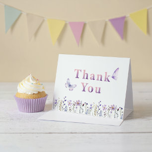 Wildflower Butterfly Purple Thank You Card
