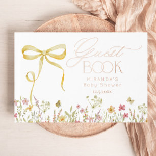 Wildflower Butterfly Spring floral Baby Shower Guest Book