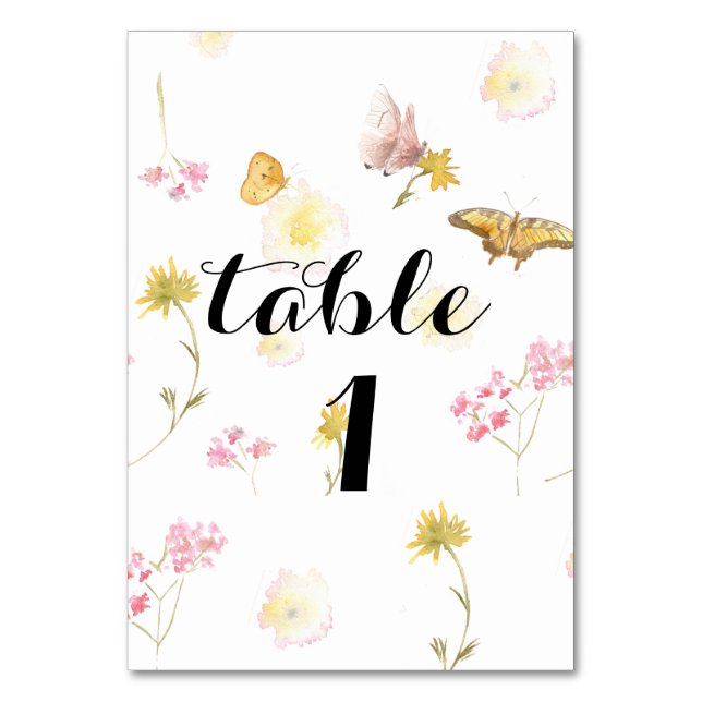 Wildflower Butterfly Table Number (Front)