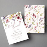 Wildflower Calligraphy Mauve Bridal Shower  Invitation<br><div class="desc">Modern calligraphy and mauve wildflower bridal shower invitation.</div>