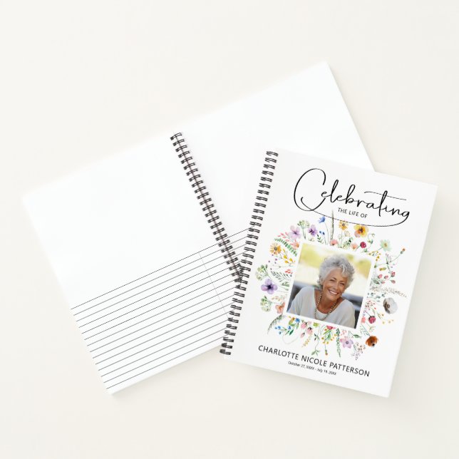 Wildflower Celebration of Life Funeral Guest Book (Inside)