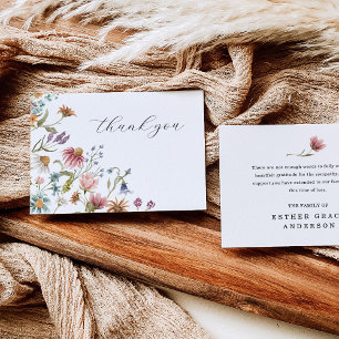 Wildflower Celebration of Life Funeral Thank You Card