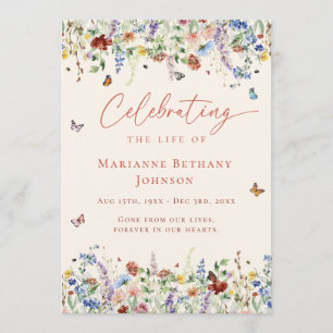 Wildflower Celebration of life Order of Service Programme