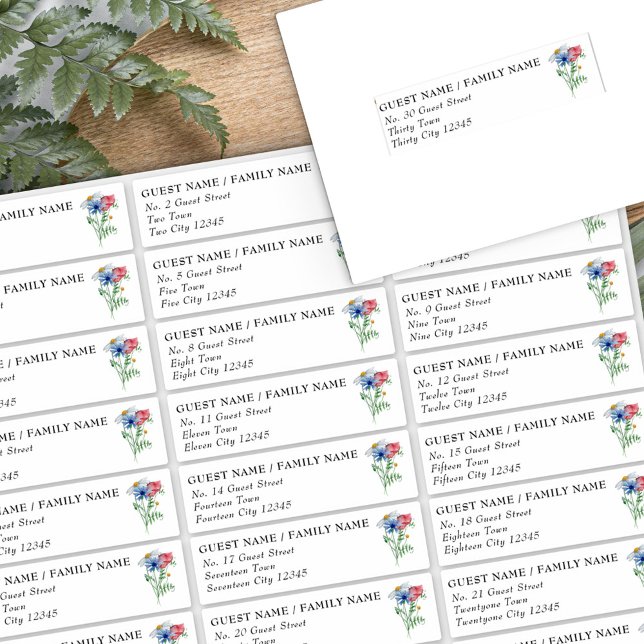 Wildflower Charm 30 Floral Wedding Guest Address (Creator Uploaded)